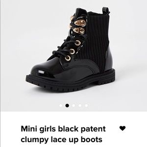 Black Toddler girl patent leather boots